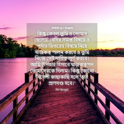 Picture 04 - গননা 18:7 BENIRV - কিন্তু কেবল তুমি ও - Bible Verse Picture