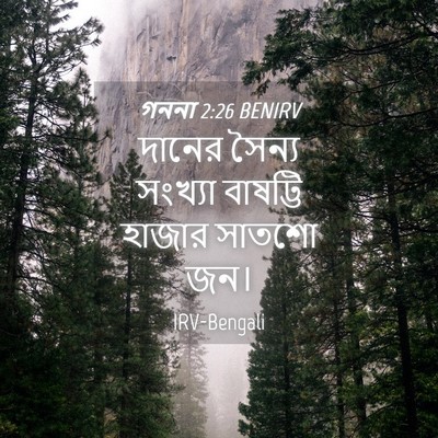 Picture 04 - গননা 2:26 BENIRV - দানের সৈন্য - Bible Verse Picture
