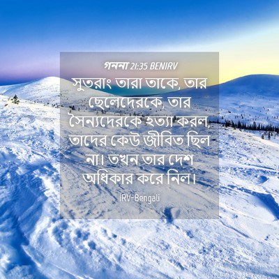 Picture 04 - গননা 21:35 BENIRV - সুতরাং তারা তাকে, - Bible Verse Picture