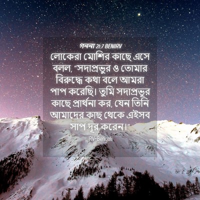 Picture 04 - গননা 21:7 BENIRV - লোকেরা মোশির কাছে - Bible Verse Picture