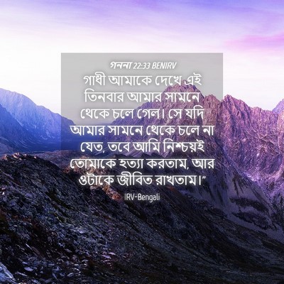Picture 04 - গননা 22:33 BENIRV - গাধী আমাকে দেখে এই - Bible Verse Picture