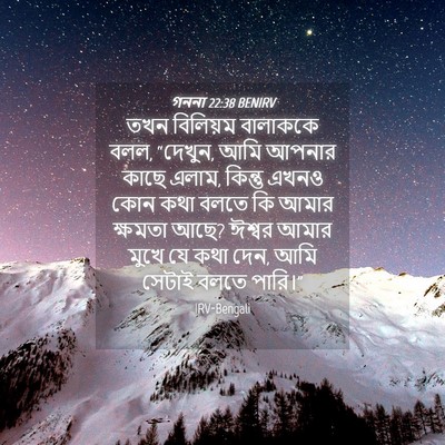 Picture 04 - গননা 22:38 BENIRV - তখন বিলিয়ম - Bible Verse Picture