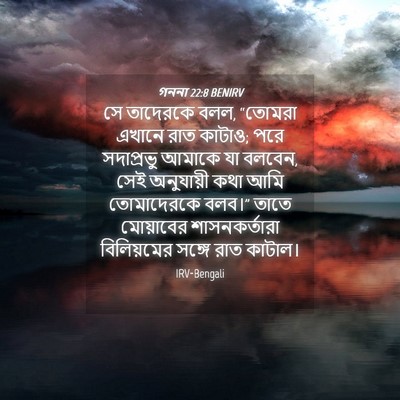 Picture 04 - গননা 22:8 BENIRV - সে তাদেরকে বলল, - Bible Verse Picture