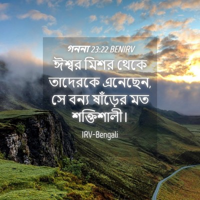 Picture 04 - গননা 23:22 BENIRV - ঈশ্বর মিশর থেকে - Bible Verse Picture
