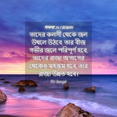 Picture 04 - গননা 24:7 BENIRV - তাদের কলসী থেকে জল - Bible Verse Picture