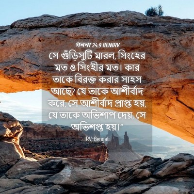 Picture 04 - গননা 24:9 BENIRV - সে গুঁড়িসুটি - Bible Verse Picture