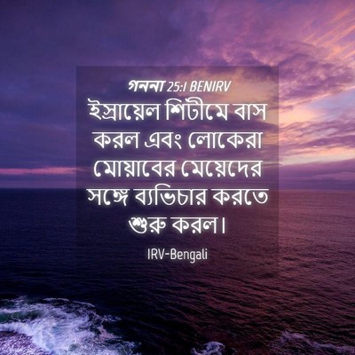 Picture 04 - গননা 25:1 BENIRV - ইস্রায়েল শিটীমে - Bible Verse Picture