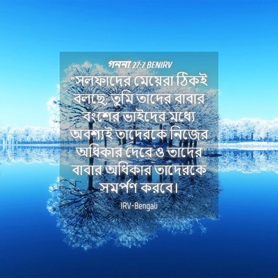 Picture 04 - গননা 27:7 BENIRV - “সলফাদের মেয়েরা - Bible Verse Picture