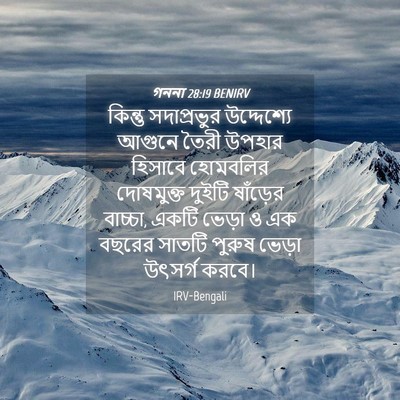 Picture 04 - গননা 28:19 BENIRV - কিন্তু সদাপ্রভুর - Bible Verse Picture