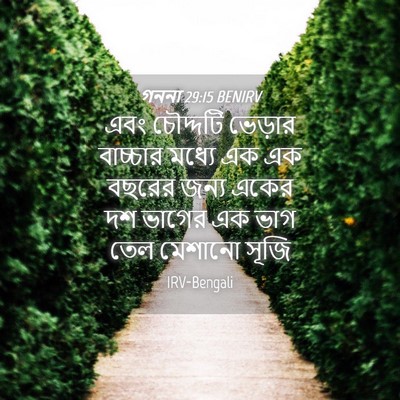 Picture 04 - গননা 29:15 BENIRV - এবং চৌদ্দটি - Bible Verse Picture