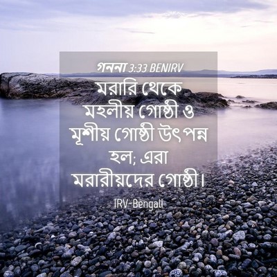 Picture 04 - গননা 3:33 BENIRV - মরারি থেকে মহলীয় - Bible Verse Picture