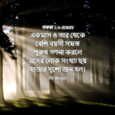 Picture 04 - গননা 3:34 BENIRV - একমাস ও তার থেকে - Bible Verse Picture