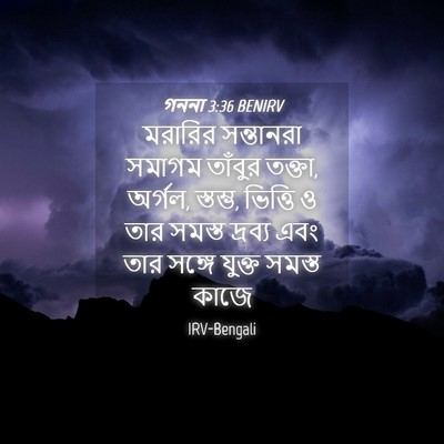 Picture 04 - গননা 3:36 BENIRV - মরারির সন্তানরা - Bible Verse Picture