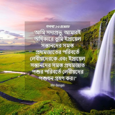 Picture 04 - গননা 3:41 BENIRV - আমি সদাপ্রভু, - Bible Verse Picture