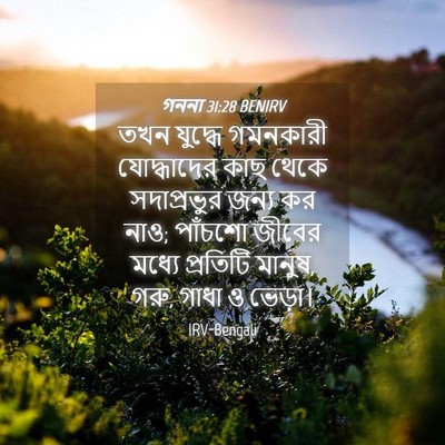 Picture 04 - গননা 31:28 BENIRV - তখন যুদ্ধে - Bible Verse Picture
