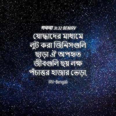 Picture 04 - গননা 31:32 BENIRV - যোদ্ধাদের মাধ্যমে - Bible Verse Picture