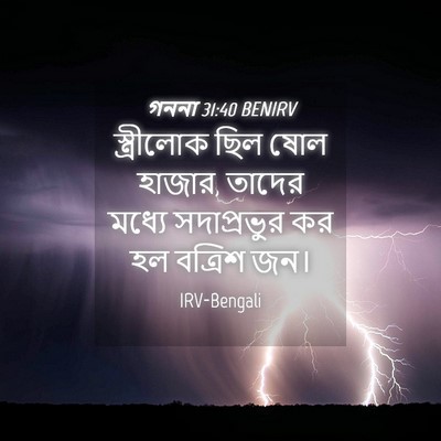 Picture 04 - গননা 31:40 BENIRV - স্ত্রীলোক ছিল ষোল - Bible Verse Picture
