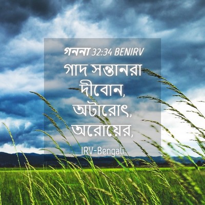 Picture 04 - গননা 32:34 BENIRV - গাদ সন্তানরা - Bible Verse Picture