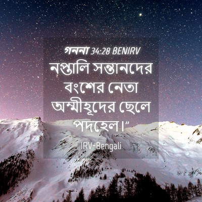 Picture 04 - গননা 34:28 BENIRV - নপ্তালি সন্তানদের - Bible Verse Picture