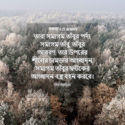 Picture 04 - গননা 4:25 BENIRV - তারা সমাগম তাঁবুর - Bible Verse Picture