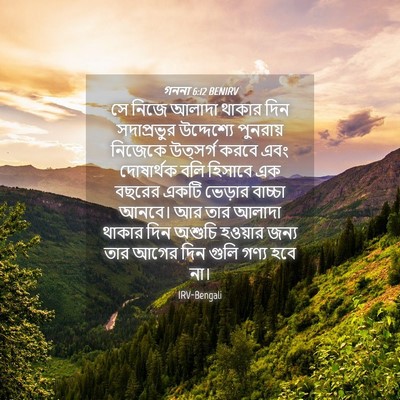 Picture 04 - গননা 6:12 BENIRV - সে নিজে আলাদা - Bible Verse Picture