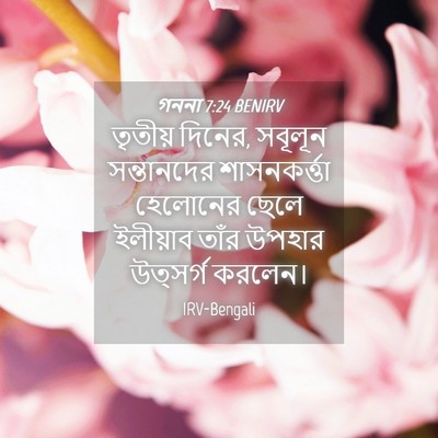 Picture 04 - গননা 7:24 BENIRV - তৃতীয় দিনের, - Bible Verse Picture