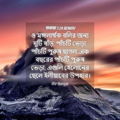 Picture 04 - গননা 7:29 BENIRV - ও মঙ্গলার্থক বলির - Bible Verse Picture