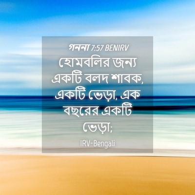 Picture 04 - গননা 7:57 BENIRV - হোমবলির জন্য একটি - Bible Verse Picture