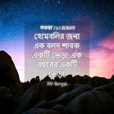 Picture 04 - গননা 7:63 BENIRV - হোমবলির জন্য এক - Bible Verse Picture