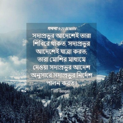 Picture 04 - গননা 9:23 BENIRV - সদাপ্রভুর আদেশেই - Bible Verse Picture