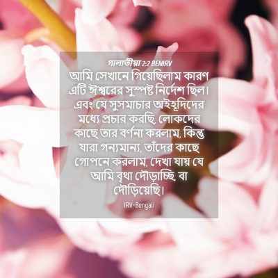 Picture 04 - গালাতীয়া 2:2 BENIRV - আমি সেখানে - Bible Verse Picture