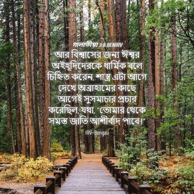 Picture 04 - গালাতীয়া 3:8 BENIRV - আর বিশ্বাসের জন্য - Bible Verse Picture