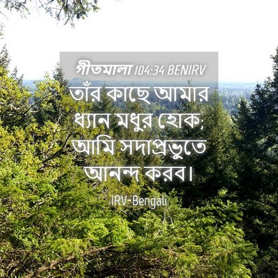 Picture 04 - গীতমালা 104:34 BENIRV - তাঁর কাছে আমার - Bible Verse Picture