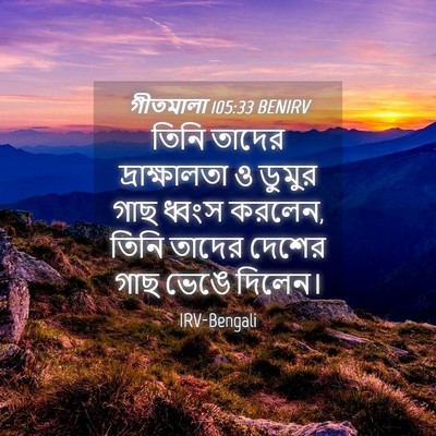 Picture 04 - গীতমালা 105:33 BENIRV - তিনি তাদের - Bible Verse Picture