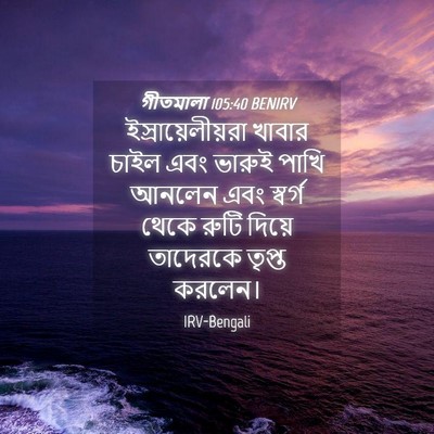Picture 04 - গীতমালা 105:40 BENIRV - ইস্রায়েলীয়রা - Bible Verse Picture