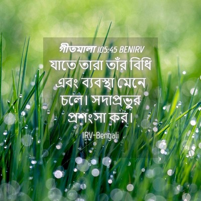 Picture 04 - গীতমালা 105:45 BENIRV - যাতে তারা তাঁর - Bible Verse Picture
