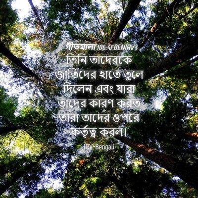 Picture 04 - গীতমালা 106:41 BENIRV - তিনি তাদেরকে - Bible Verse Picture