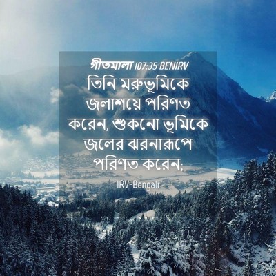 Picture 04 - গীতমালা 107:35 BENIRV - তিনি মরুভূমিকে - Bible Verse Picture