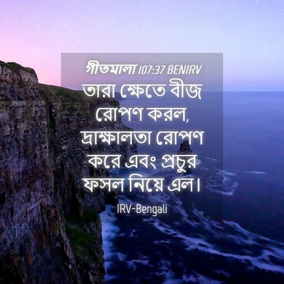 Picture 04 - গীতমালা 107:37 BENIRV - তারা ক্ষেতে বীজ - Bible Verse Picture