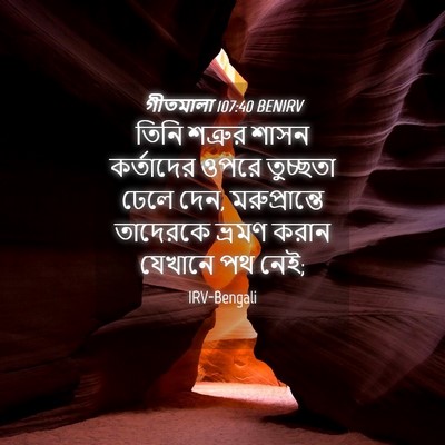 Picture 04 - গীতমালা 107:40 BENIRV - তিনি শত্রুর শাসন - Bible Verse Picture
