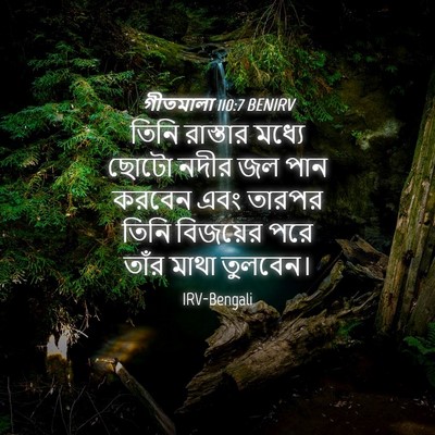 Picture 04 - গীতমালা 110:7 BENIRV - তিনি রাস্তার - Bible Verse Picture
