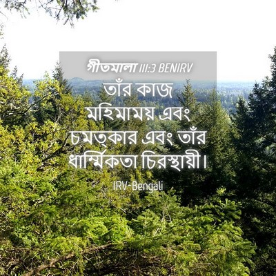 Picture 04 - গীতমালা 111:3 BENIRV - তাঁর কাজ মহিমাময় - Bible Verse Picture