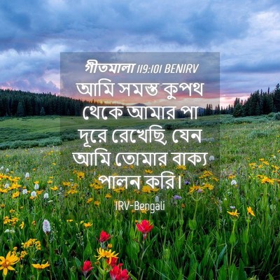 Picture 04 - গীতমালা 119:101 BENIRV - আমি সমস্ত কুপথ - Bible Verse Picture