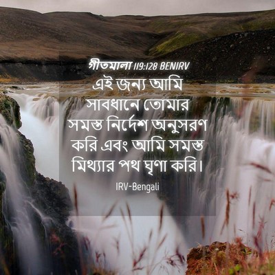 Picture 04 - গীতমালা 119:128 BENIRV - এই জন্য আমি - Bible Verse Picture