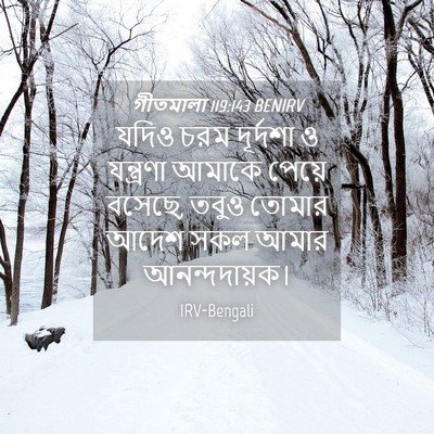 Picture 04 - গীতমালা 119:143 BENIRV - যদিও চরম দূর্দশা ও - Bible Verse Picture