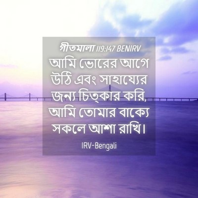 Picture 04 - গীতমালা 119:147 BENIRV - আমি ভোরের আগে উঠি - Bible Verse Picture