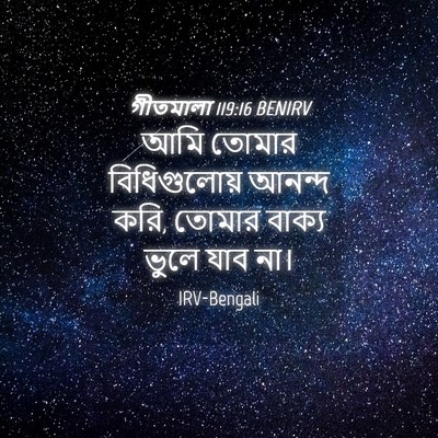 Picture 04 - গীতমালা 119:16 BENIRV - আমি তোমার - Bible Verse Picture