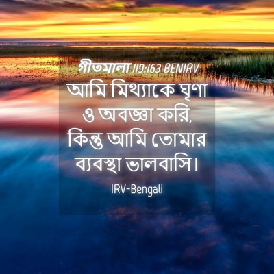 Picture 04 - গীতমালা 119:163 BENIRV - আমি মিথ্যাকে ঘৃণা - Bible Verse Picture
