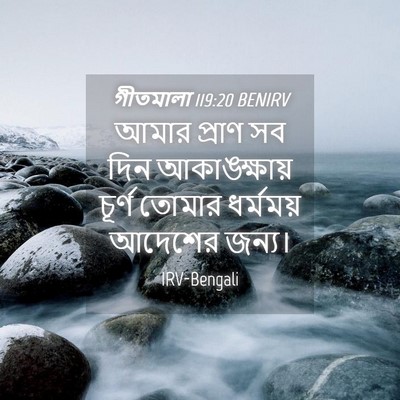 Picture 04 - গীতমালা 119:20 BENIRV - আমার প্রাণ সব দিন - Bible Verse Picture