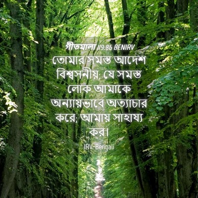 Picture 04 - গীতমালা 119:86 BENIRV - তোমার সমস্ত আদেশ - Bible Verse Picture